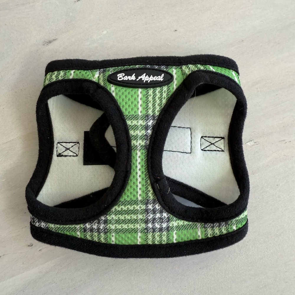 Bark Appeal Green Plaid Dog Harness